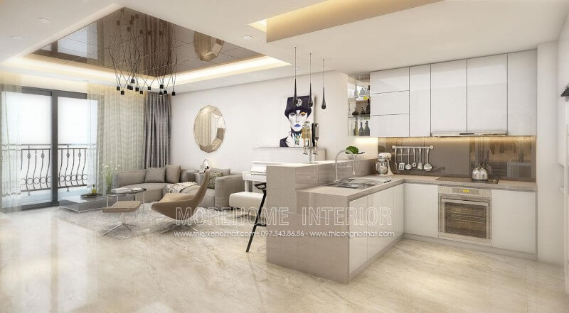 Mẫu tủ bếp gỗ chung cư cao cấp Thiết kế tủ bếp đẹp